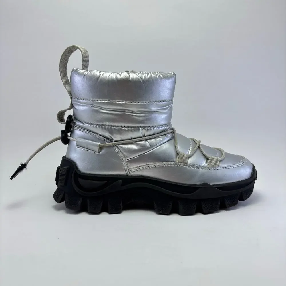 DREAM PAIRS Kids Warm Silver Snow Boots Size